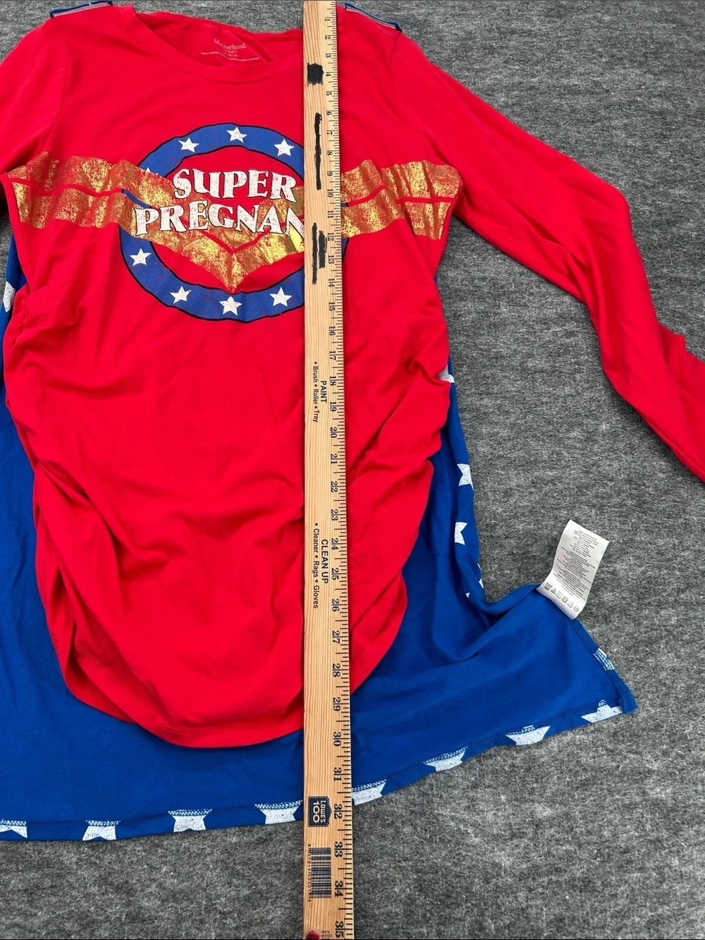 Motherhood DC Comics Superman Super Pregnant Maternity Costume Set Cape Sz M&L